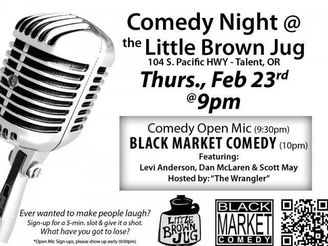 Comedy Night - THURS. Feb 23 in Talent, OR